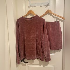 Chenille sweater short set